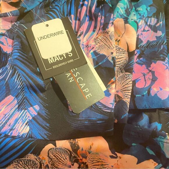 🛍️Island Escape Plus Size Floral🌹Print Bali Bloom Tankini Top Swimsuit ,24W💥 - Picture 9 of 12